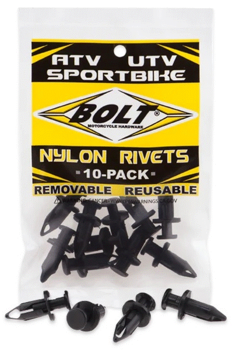 BOÎTE DE 10 CLIPS PLASTIQUE Ø8MM BOLT / RB2005-0RRIV