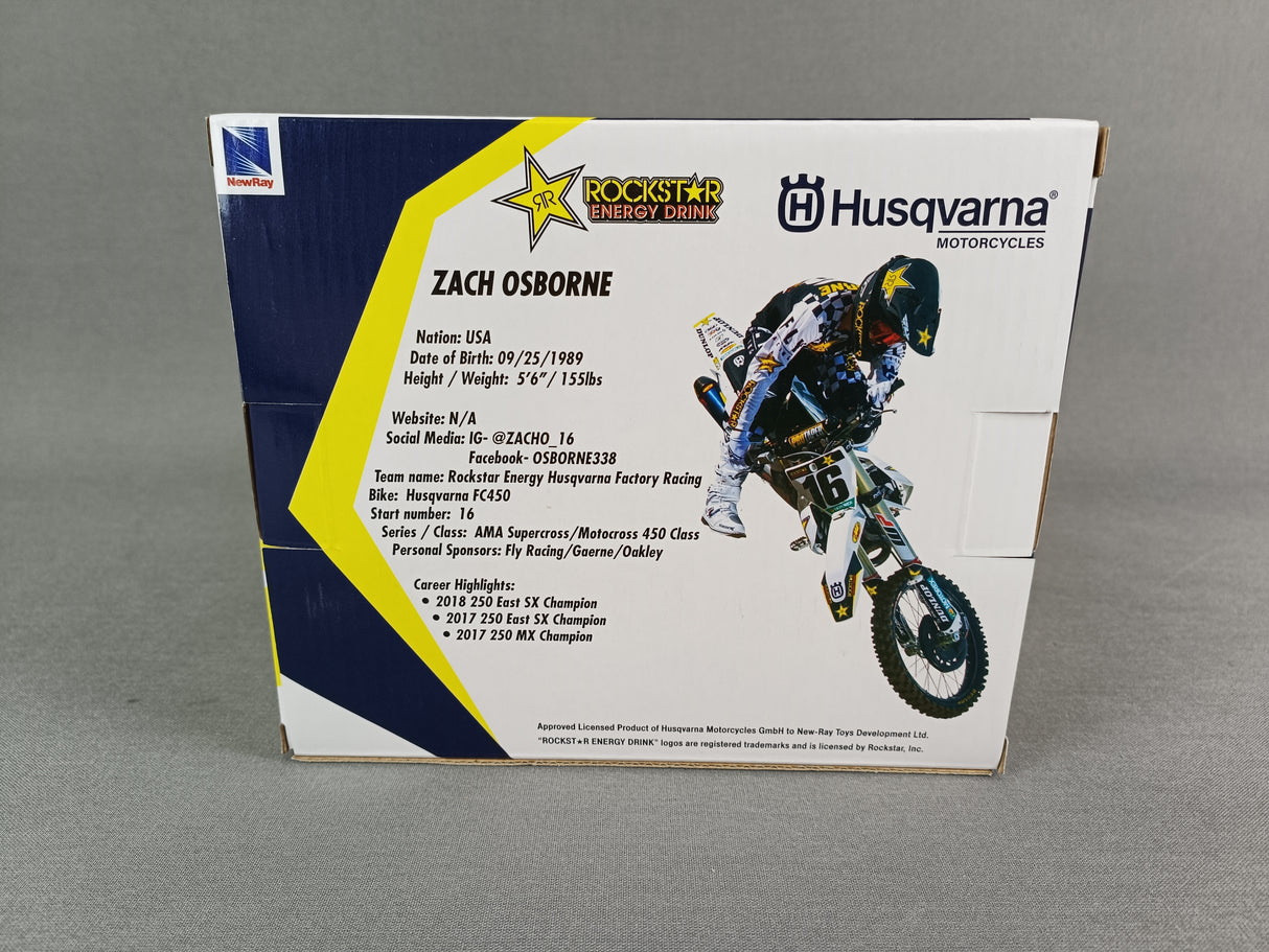 MINIATURE MOTOCROSS HUSQVARNA FC450 N°16 ZACH OSBORNE 1/12ÈME / RN085-58243