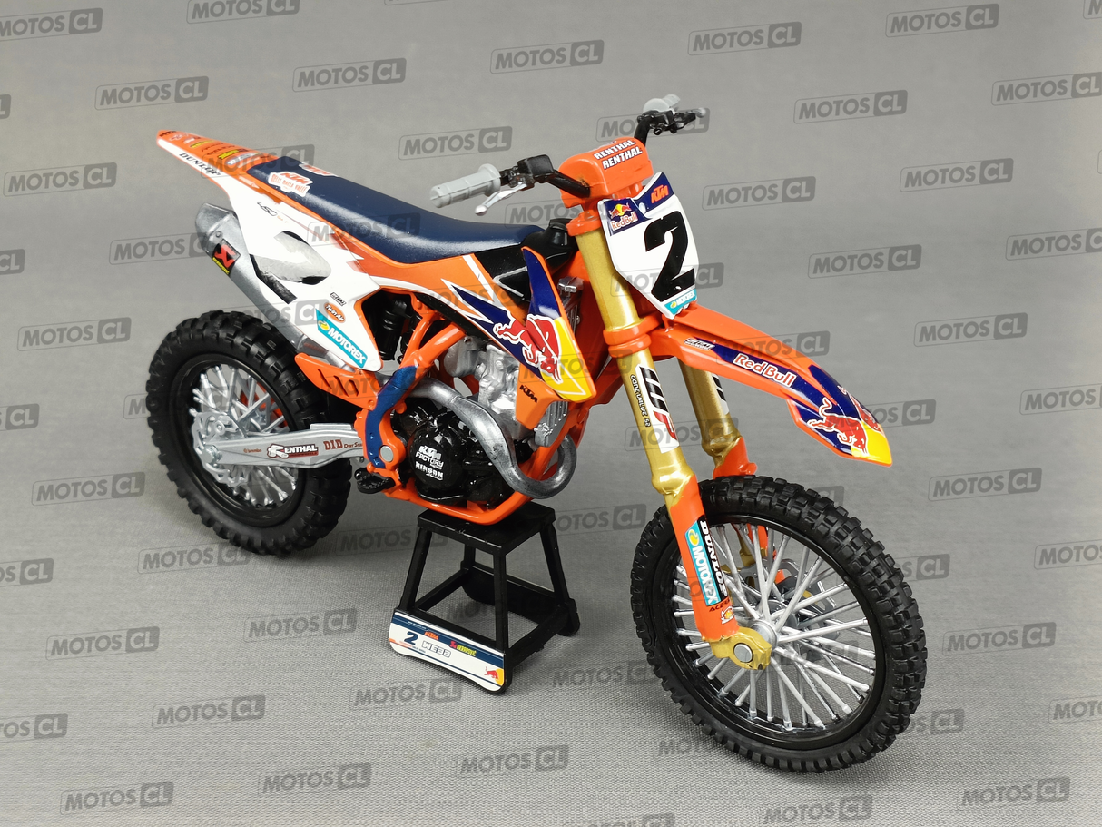 MINIATURE MOTOCROSS KTM SXF450 FACTORY RACING TEAM N°2 COOPER WEBB 1/10ÈME / RN085-58213