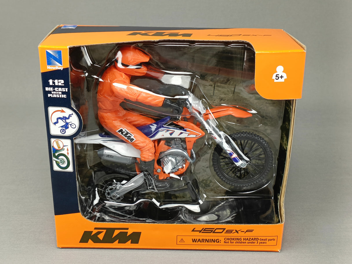 MINIATURE MOTOCROSS KTM 450SXF+PILOTE 1/12ÈME / RN085-58345