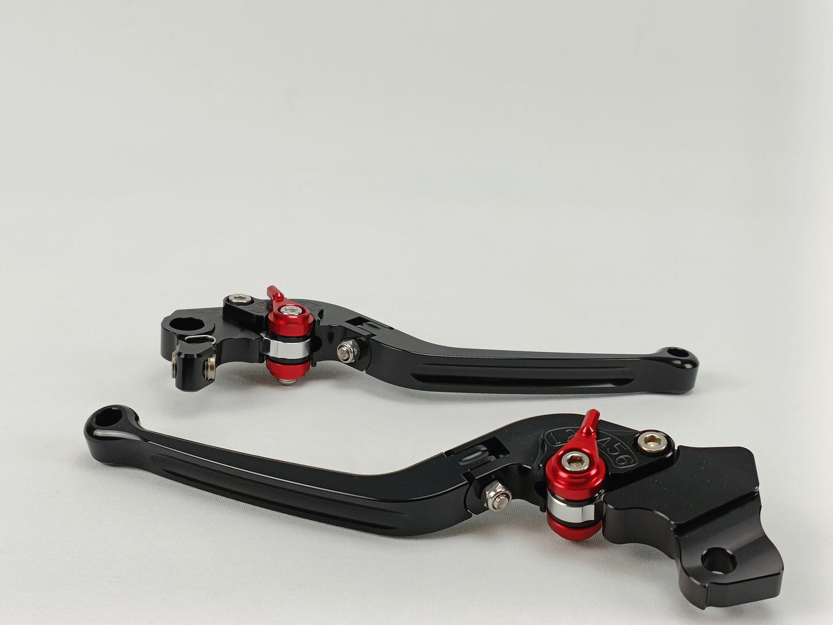 LEVIERS ALU TAILLÉ MASSE REPLIABLES RÉGLABLES NOIR, MOLETTES ROUGE 797-821 MONSTER 2018 À 2020 ET SCRAMBLER DÉSERT SLED 2017 À 2018 EVOTECH-PERFORMANCE / PRN002764-4798