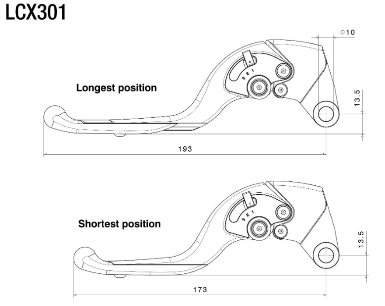 LEVIER D'EMBRAYAGE RIZOMA ADJUSTABLE PLUS KAWASAKI / LCX301B
