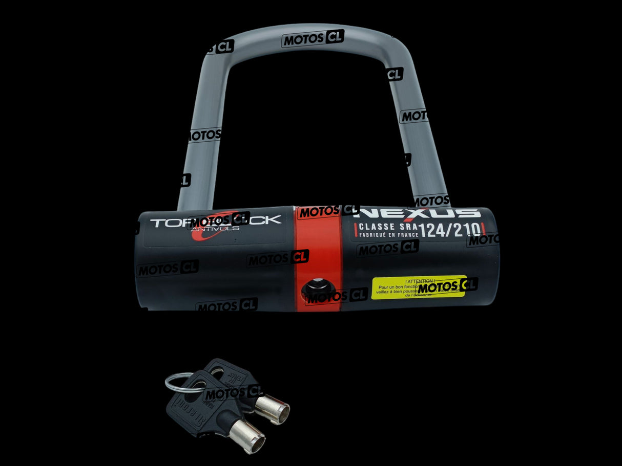 ANTIVOL U NEXUS 124/210 Ø16MM UNIVERSEL ET HONDA-PIAGGIO-KAWASAKI-SUZUKI TOP BLOCK CLASSE SRA + CORDON DE RAPPEL OFFERT / RTNEXUS210_V2