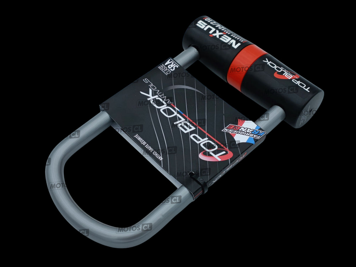 ANTIVOL U NEXUS 124/210 Ø16MM UNIVERSEL ET HONDA-PIAGGIO-KAWASAKI-SUZUKI TOP BLOCK CLASSE SRA + CORDON DE RAPPEL OFFERT / RTNEXUS210_V2