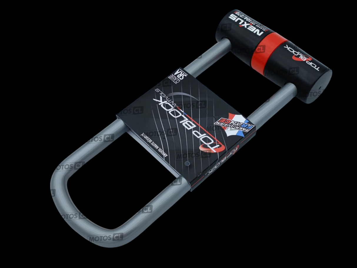 ANTIVOL U NEXUS 104/270 Ø16MM UNIVERSEL ET KAWASAKI-YAMAHA TOP BLOCK CLASSE SRA + CORDON DE RAPPEL OFFERT / RTNEXUS104/270_V2