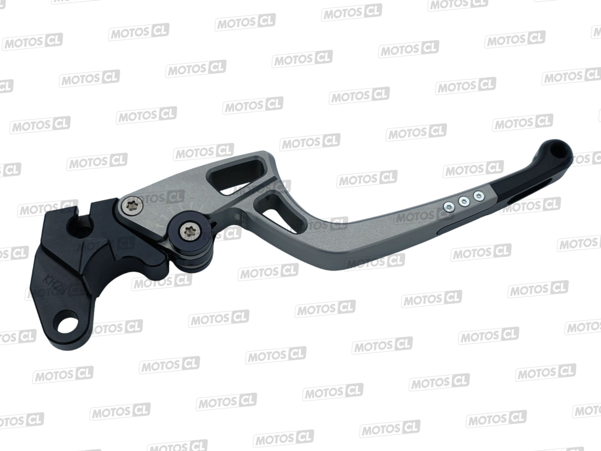 LEVIER D'EMBRAYAGE SYNTO EVO ABM (KH23) EN ALUMINIUM USINÉ CNC LONG GRIS TITANE RÉGLABLE HOMOLOGUÉ SUZUKI / RA100958-H19-V15