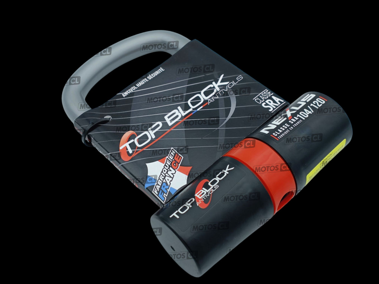 ANTIVOL U NEXUS 104/120 Ø16MM PETIT MODÈLE UNIVERSEL ET RANGEMENT SOUS SELLE HONDA CB1000R TOP BLOCK CLASSE SRA + CORDON DE RAPPEL OFFERT / RTNEXUS120_V2