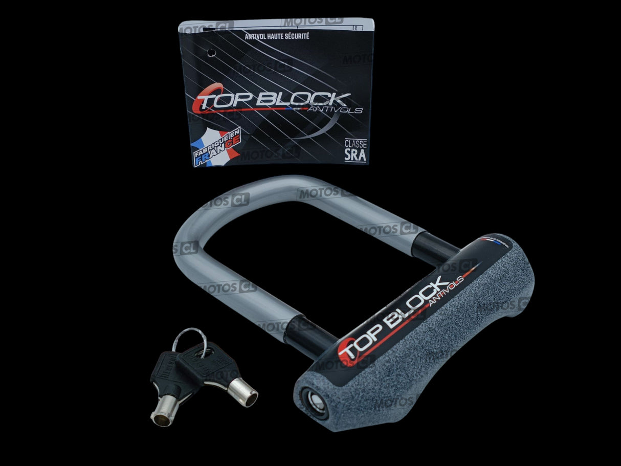 ANTIVOL U SILVER 16/120 Ø16MM PETIT MODÈLE UNIVERSEL ET HONDA-KAWASAKI TOP BLOCK CLASSE SRA + CORDON DE RAPPEL OFFERT / RTDFTB_16/120