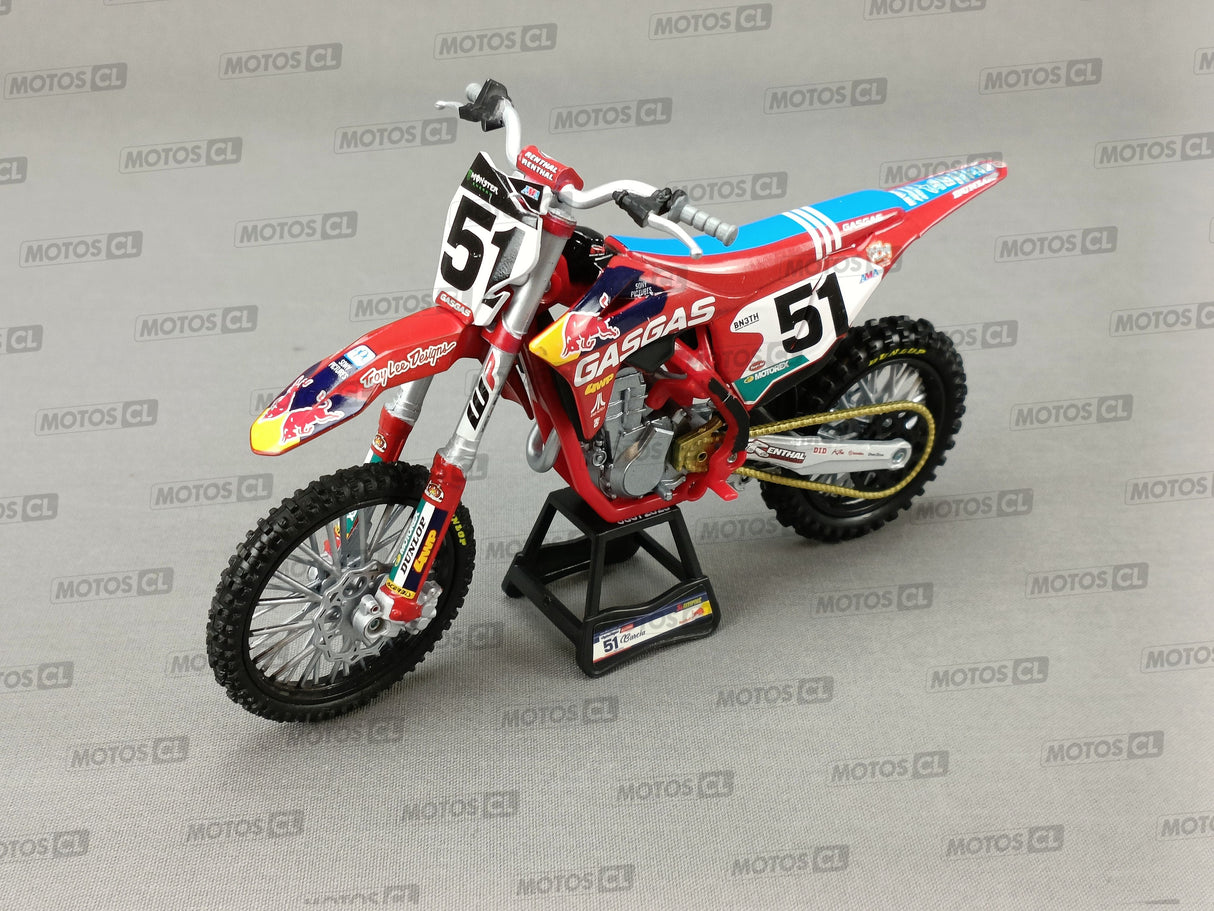 MINIATURE MOTOCROSS GASGAS MC450F N°51 JUSTIN BARCIA 1/12ÈME / RN085-58303