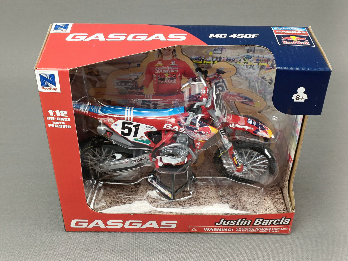 MINIATURE MOTOCROSS GASGAS MC450F N°51 JUSTIN BARCIA 1/12ÈME / RN085-58303