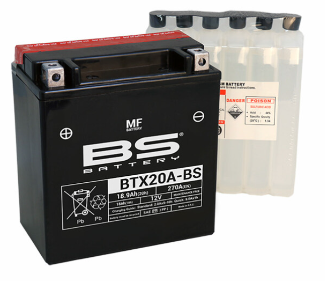 BATTERIE BS BATTERY BTX20A-BS SANS ENTRETIEN AGM / RBBTX20A-BS