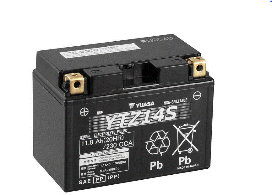 BATTERIE YUASA YTZ14S W/C SANS ENTRETIEN ACTIVÉ USINE AGM PRÊTE À L'EMPLOI / RYYTZ14S