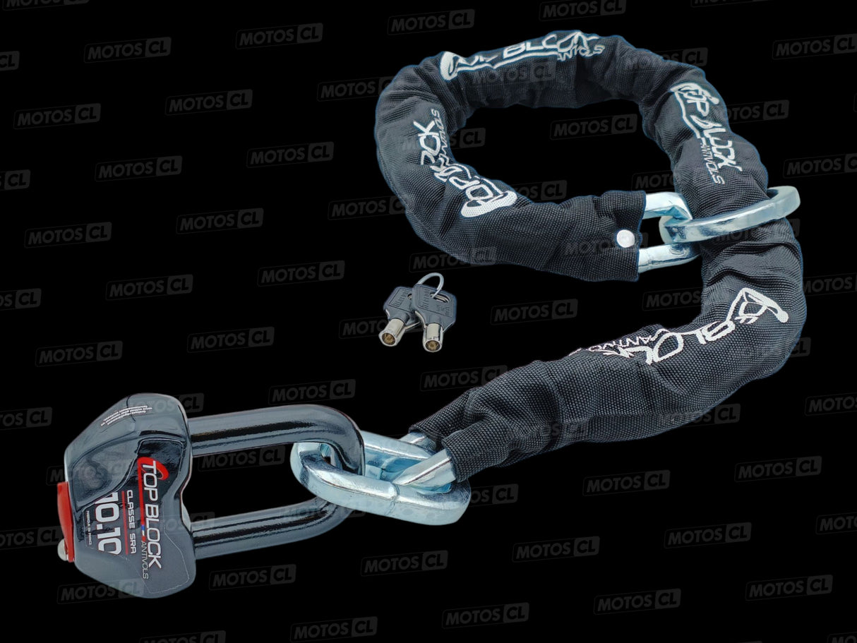 CHAINE ANTIVOL LASSO 1200 ET BLOQUE DISQUE 1010 Ø16MM UNIVERSEL TOP BLOCK CLASSE SRA + CORDON DE RAPPEL OFFERT / RT1010L11/12