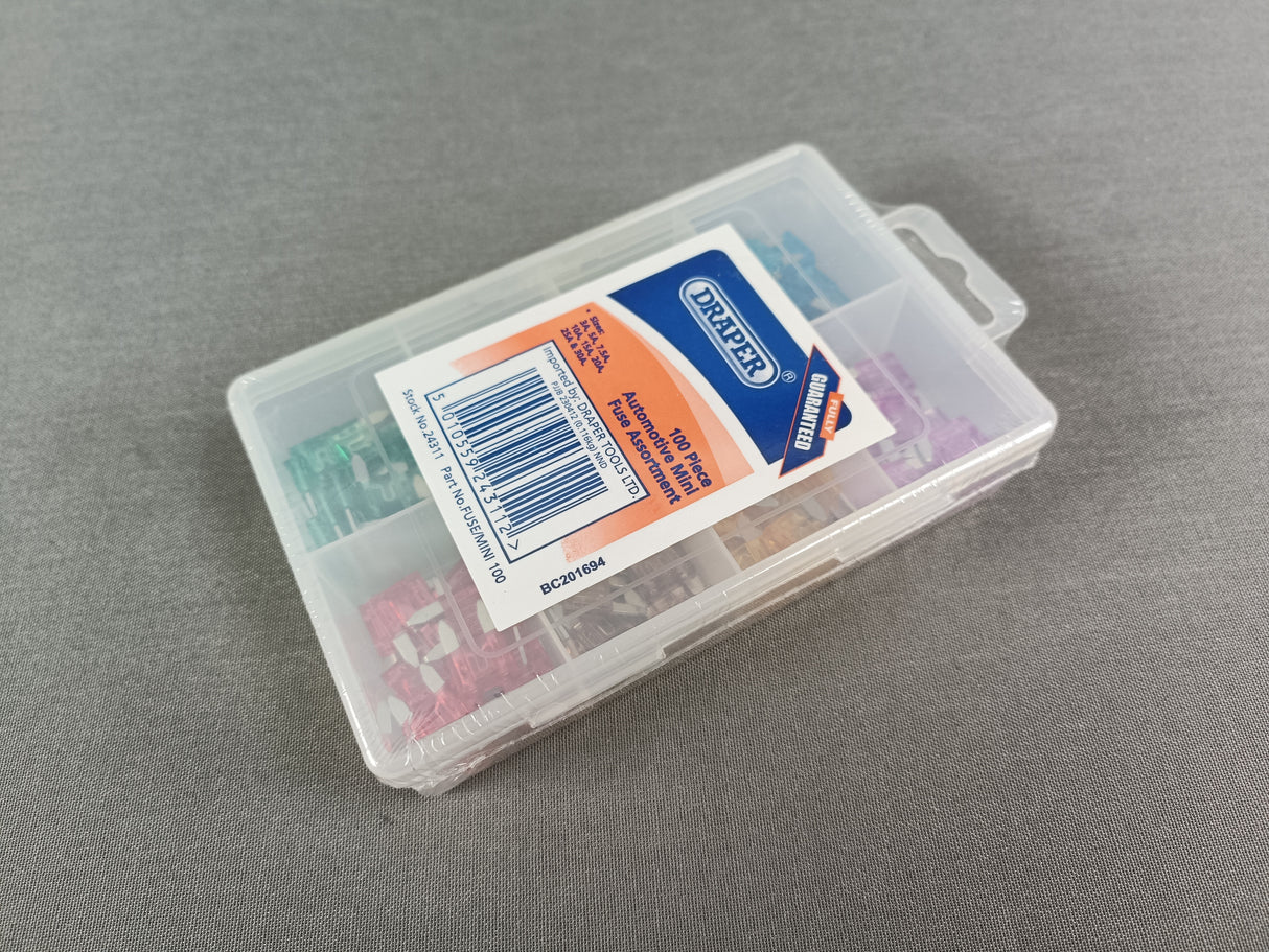 BOÎTE DE MINI FUSIBLES 100 PIÈCES DRAPER / 24311