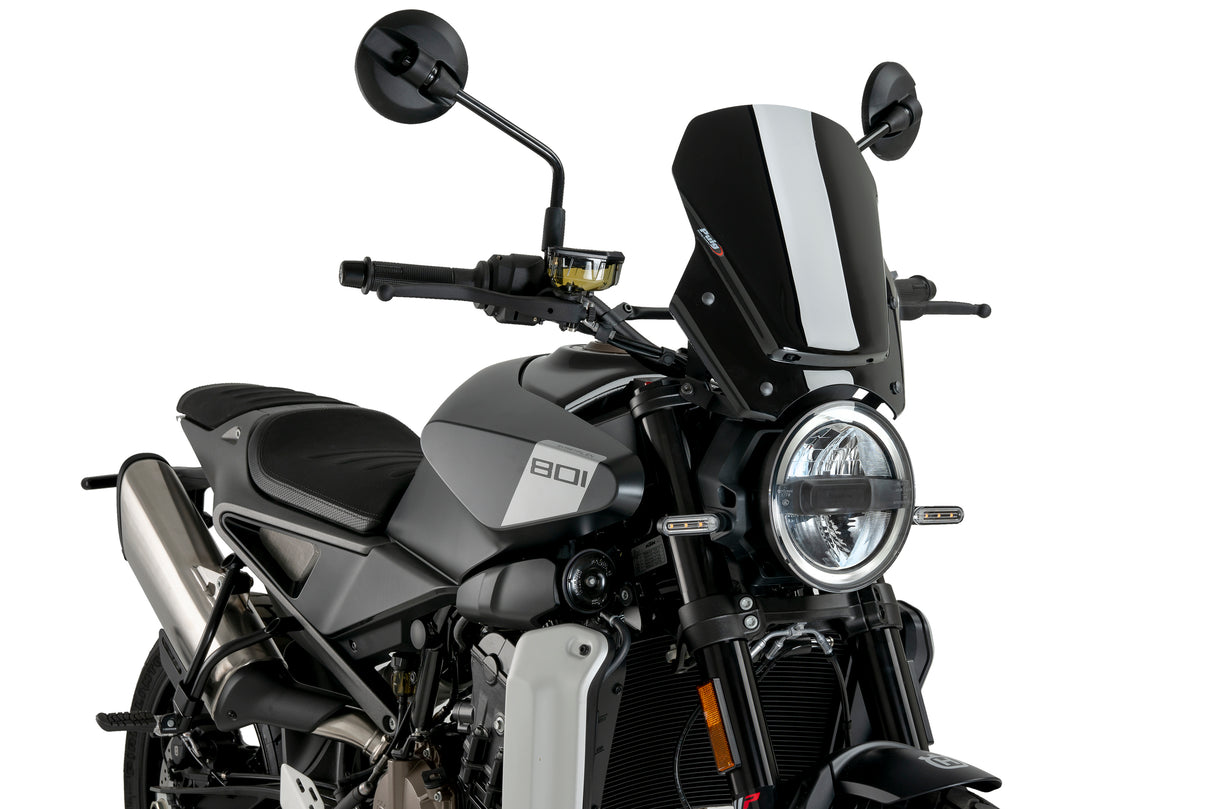 BULLE "SAUTE-VENT" NEW GÉNÉRATION +22,5 CM HUSQVARNA SVARTPILEN 2024 À 2025 FUMÉ NOIR FONCÉ PUIG / RP22189N