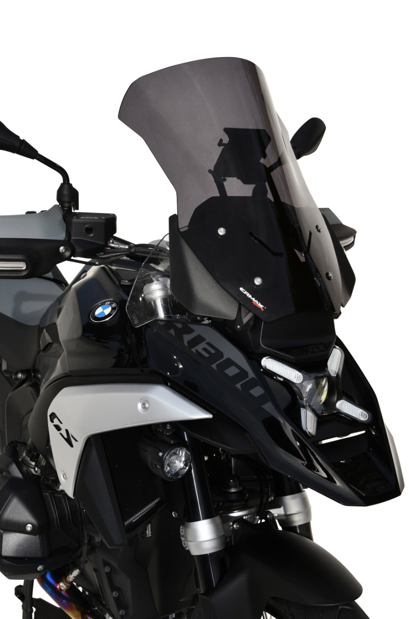 BULLE HAUTE PROTECTION NOIR CLAIR POUR BMW R1300GS 2023 À 2025 HAUTEUR 48CM ERMAX / RE0110052-03
