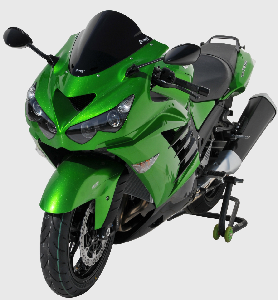 BULLE ERMAX AÉROMAX NOIR CLAIR POUR KAWASAKI ZZR1400-ZX14R 2006 À 2020 DOUBLE COURBURE / RE070303064