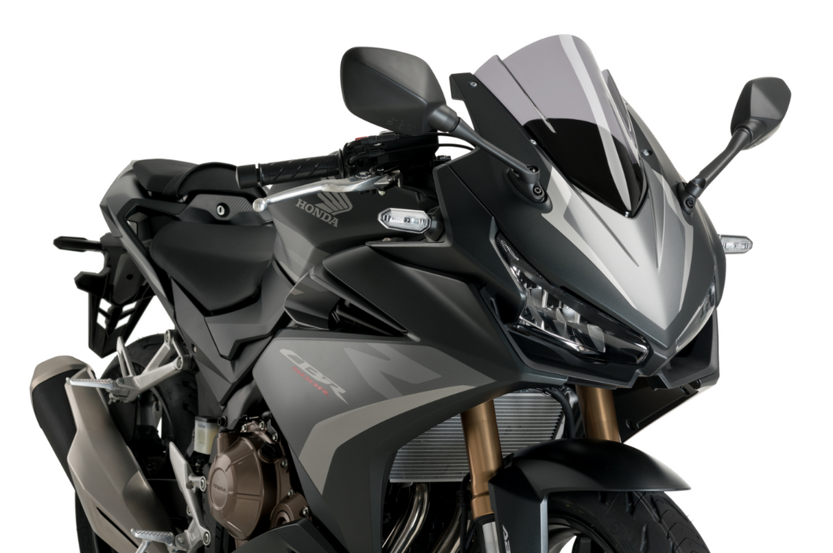 BULLE CBR500R 2019-2025 DOUBLE COURBURE Z RACING HOMOLOGUÉ FUMÉ CLAIR "GRIS" PUIG / RP3613H