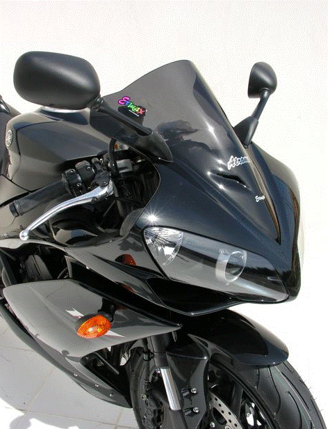 BULLE AÉROMAX DOUBLE COURBURE YAMAHA R1 2007 À 2008 NOIR OPAQUE ERMAX / RE070256089