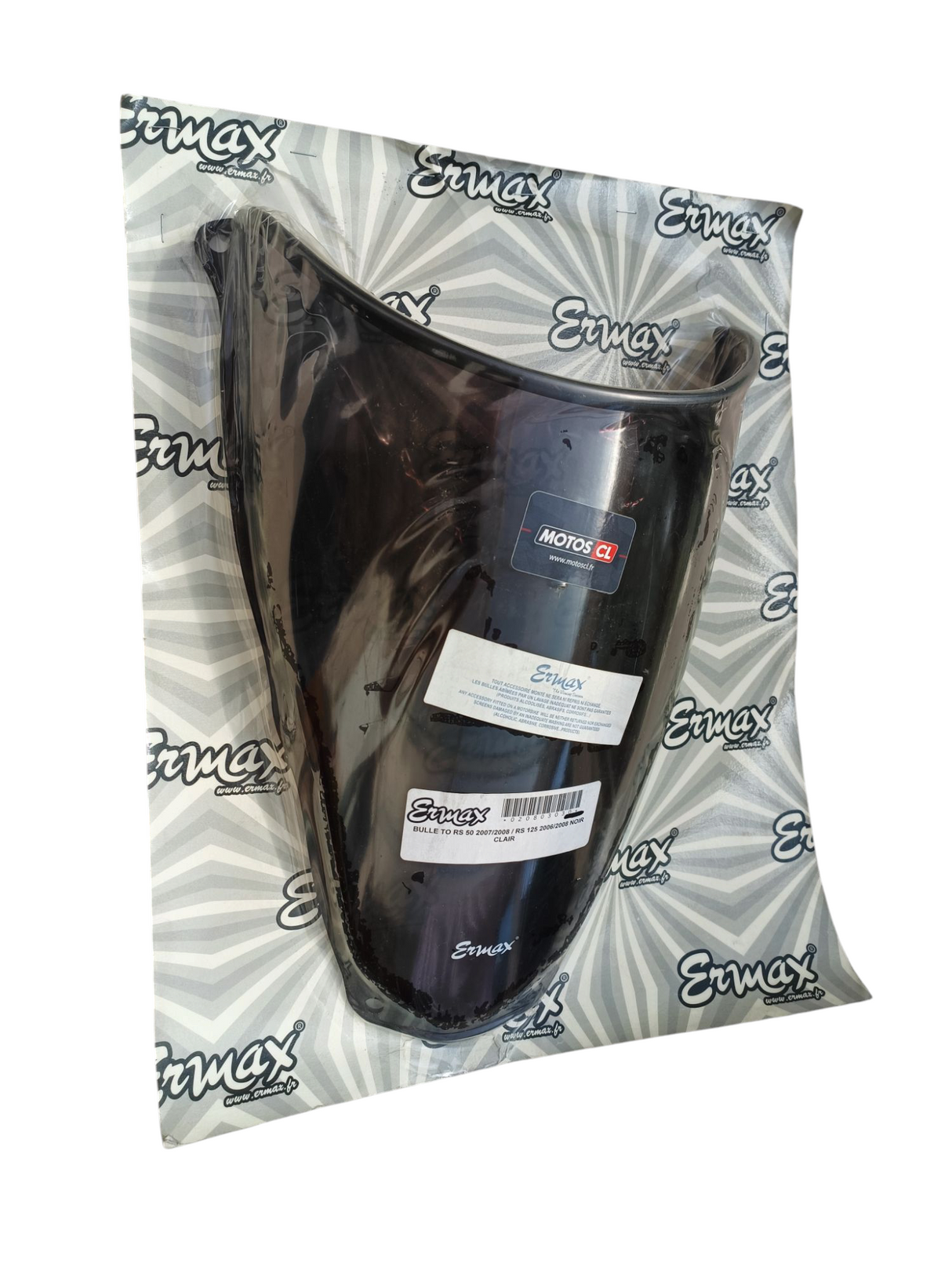 BULLE TAILLE ORIGINE APRILIA RS50 2007 À 2011 ET RS125 2006 À 2011 NOIR CLAIR ERMAX / RE020803030