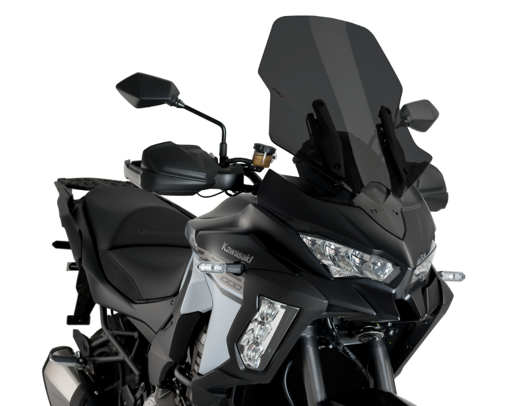 BULLE HAUTE VERSYS 1000 SE KAWASAKI 2019-2024 TOURING +8,2CM HOMOLOGUÉ FUMÉ NOIR CLAIR PUIG / 3640F