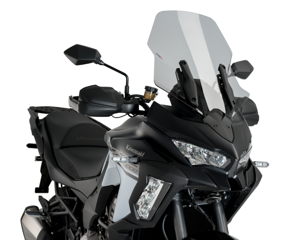 BULLE HAUTE VERSYS 1000 SE KAWASAKI 2019-2024 TOURING +8,2CM HOMOLOGUÉ FUMÉ GRIS PUIG / RP3640H