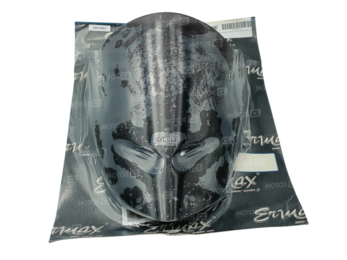BULLE ERMAX AÉROMAX NOIR CLAIR POUR KAWASAKI ZX6R 2019 À 2021 DOUBLE COURBURE / RE0703S72-03