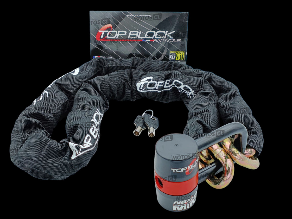 CHAINE ANTIVOL 1500 ET BLOQUE DISQUE MINI "U" NEXUS Ø16MM UNIVERSEL TOP BLOCK CLASSE SRA + CORDON DE RAPPEL OFFERT / RTNEXUS_CH15_V2