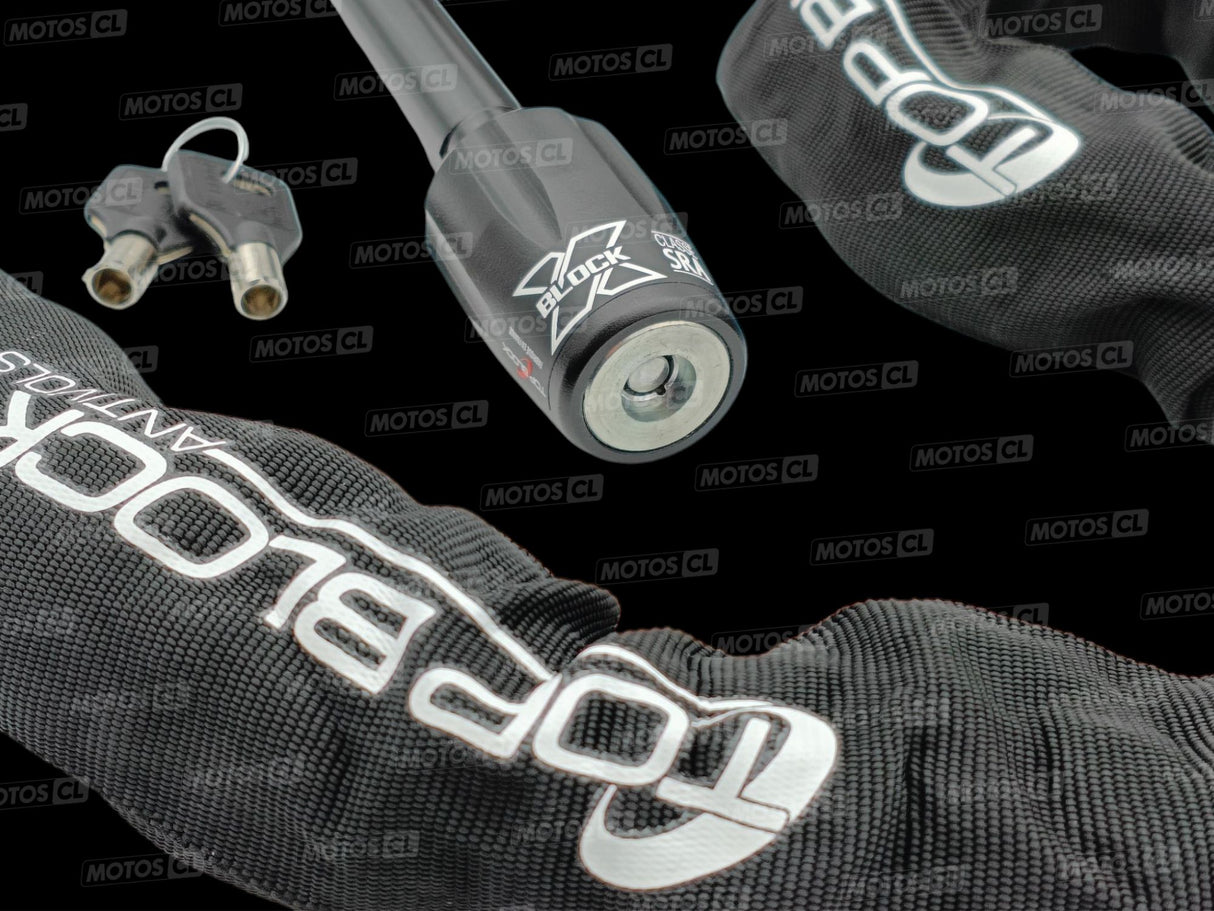 CHAINE ANTIVOL LASSO 1200 ET AXE Ø22MM SPÉCIFIQUE BMW CE-04 TOP BLOCK CLASSE SRA / RTX_BLOCK_CE_04