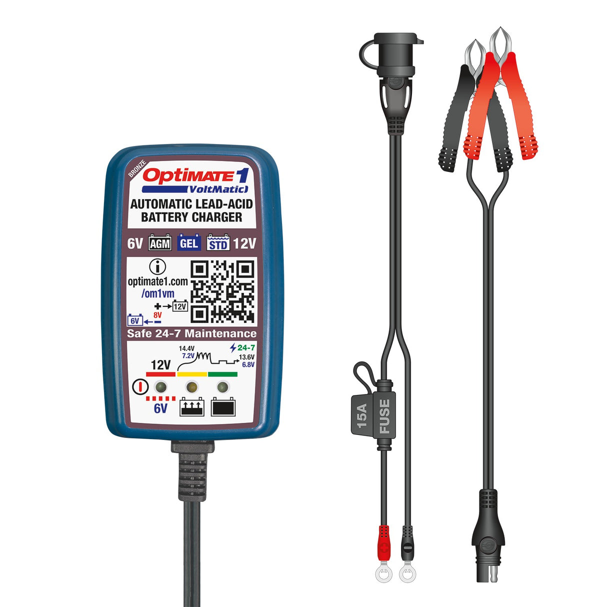 CHARGEUR OPTIMATE 1 GLOBAL VOLTMATIC 6V-12V 0.6A 2-28AH / ROTM400A