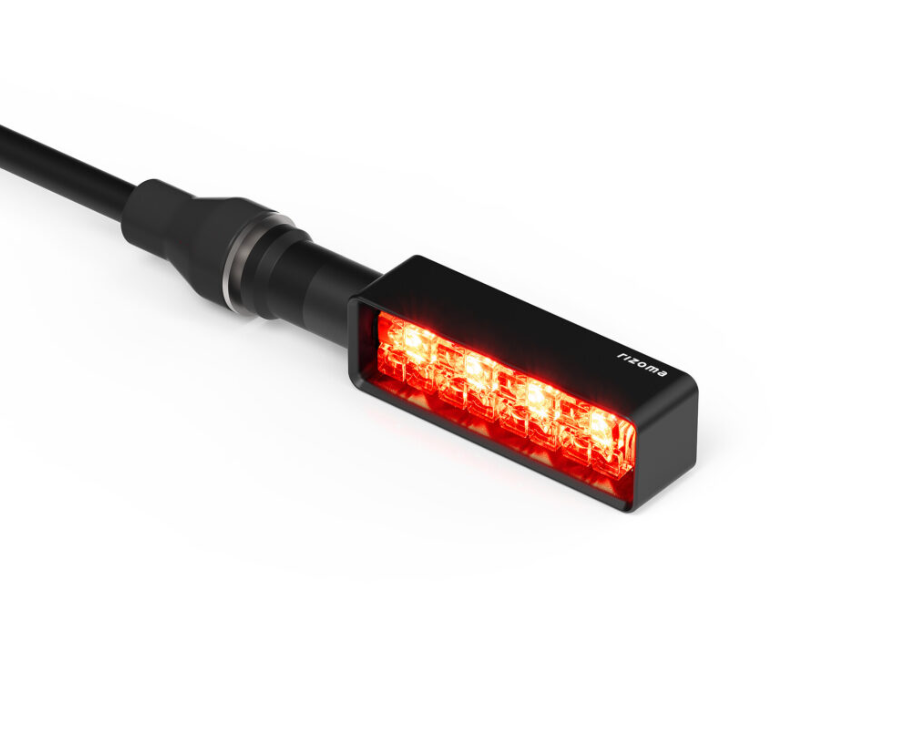 PAIRE DE CLIGNOTANTS LEDS SÉQUENTIELS RIZOMA LAYER 3 + FEUX DE POSITION + FEUX STOP HOMOLOGUÉS ANODISÉS NOIR / RRTS145B
