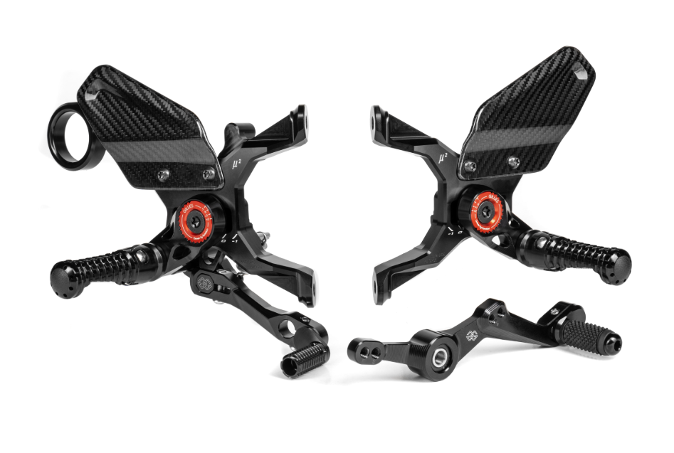 COMMANDES RECULÉES BMW M1000R 2022 À 2024 ET S1000R 2021 À 2025 GILLES TOOLING EN ALUMINIUM RÉGLABLES HOMOLOGUÉES / RGMUE2-BM05-B