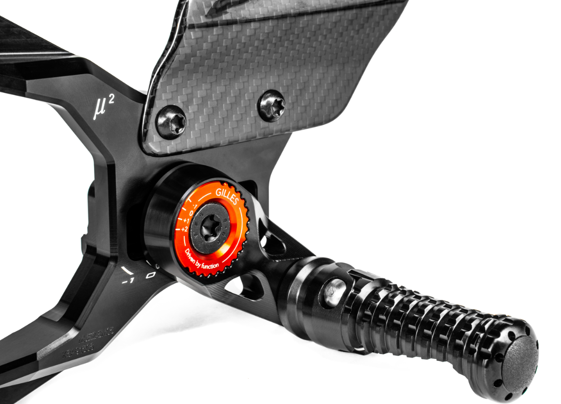 COMMANDES RECULÉES BMW M1000R 2022 À 2024 ET S1000R 2021 À 2025 GILLES TOOLING EN ALUMINIUM RÉGLABLES HOMOLOGUÉES / RGMUE2-BM05-B