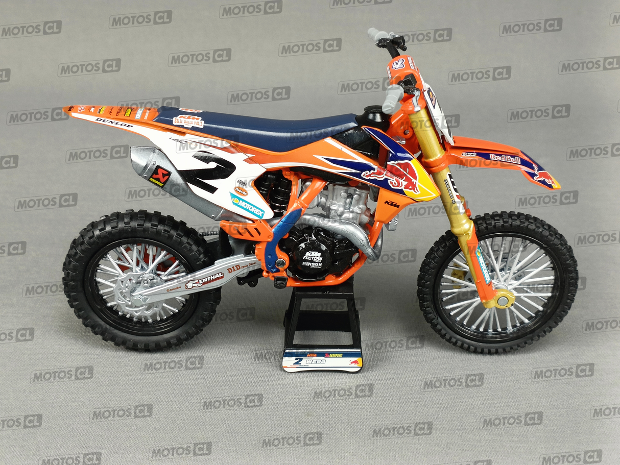MINIATURE MOTOCROSS KTM SXF450 FACTORY RACING TEAM N°2 COOPER WEBB 1/10ÈME / RN085-58213