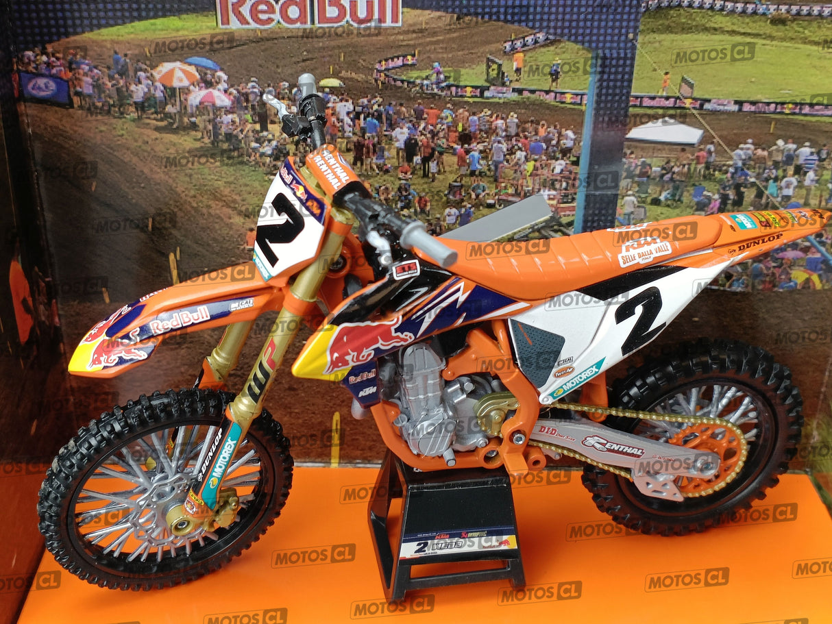 MINIATURE MOTOCROSS KTM 450SX-F FACTORY RACING TEAM 2019 N°2 COOPER WEBB 1/12ÈME / RN085-58353