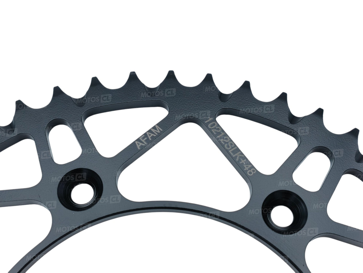 COURONNE AFAM ACIER SLK+ ANTI-BOUE 520 OFF ROAD 48 DENTS HM CRE-HONDA CR125-CR250-CR500-CRF250R-CRF250RX-CRF450R-CRF450RX-CRF450X / RA10212SLK+48