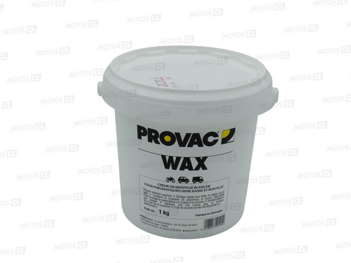 CRÈME DE MONTAGE BLANCHE POUR PNEU EN SCEAU DE 1 KG PROVAC / RPWAX