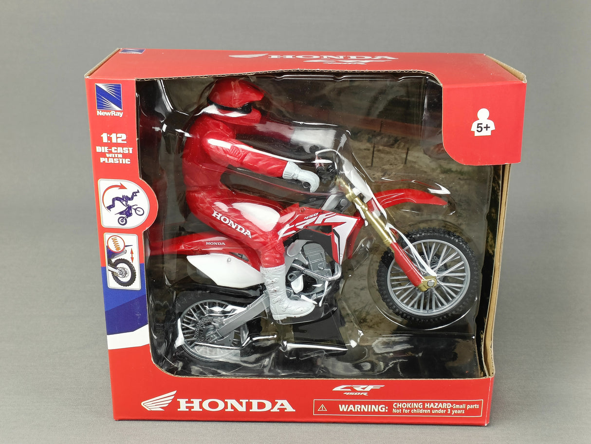 MINIATURE MOTOCROSS HONDA 450CRF+PILOTE 1/12ÈME / RN085-57875