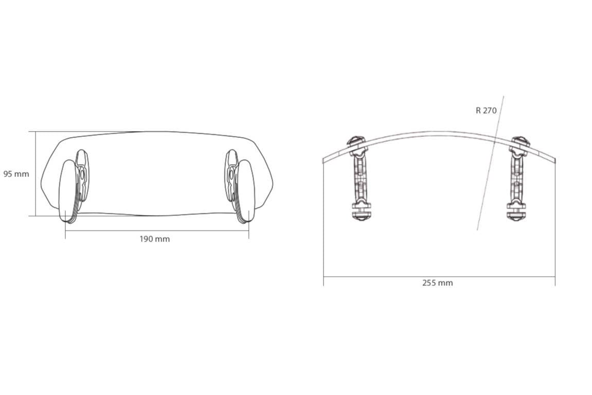 DÉFLECTEUR DE BULLE MULTI RÉGLAGES CLIP-ON PUIG 255MM X 95MM DISPO EN 3 COULEURS / 6320W 6320H 6320F