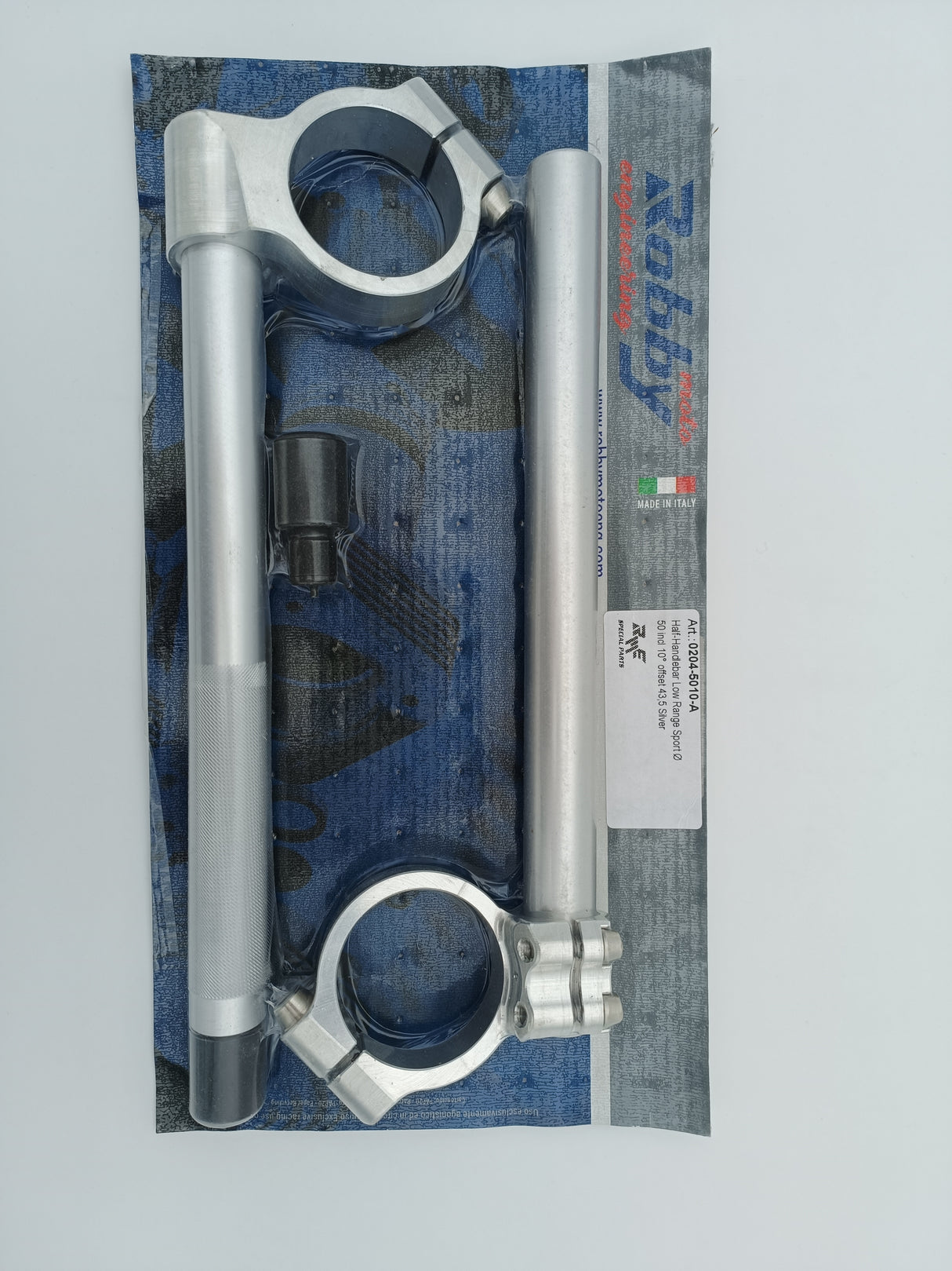 DEMI-GUIDONS ROBBY MOTO SPORT SPÉCIAL SLIM DIAMÈTRE 48MM INCLINAISON 10° ALUMINIUM RÉSERVÉ À LA COMPÉTITION / RMROSG48SP-10