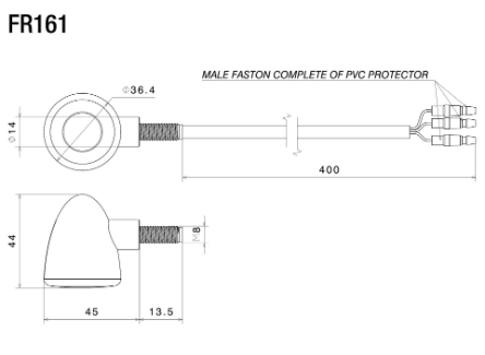 CLIGNOTANT RIZOMA LEDS IRIDE L NOIR 2 EN 1 HOMOLOGUÉ / RRFR161B