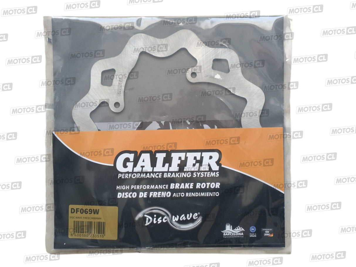 DISQUE DE FREIN ARRIÈRE GALFER WAVE® Ø240MM FIXE CR125-CR250-CR500-CRF250R-CRF450R HONDA ET HM MOTO / RGDF069W