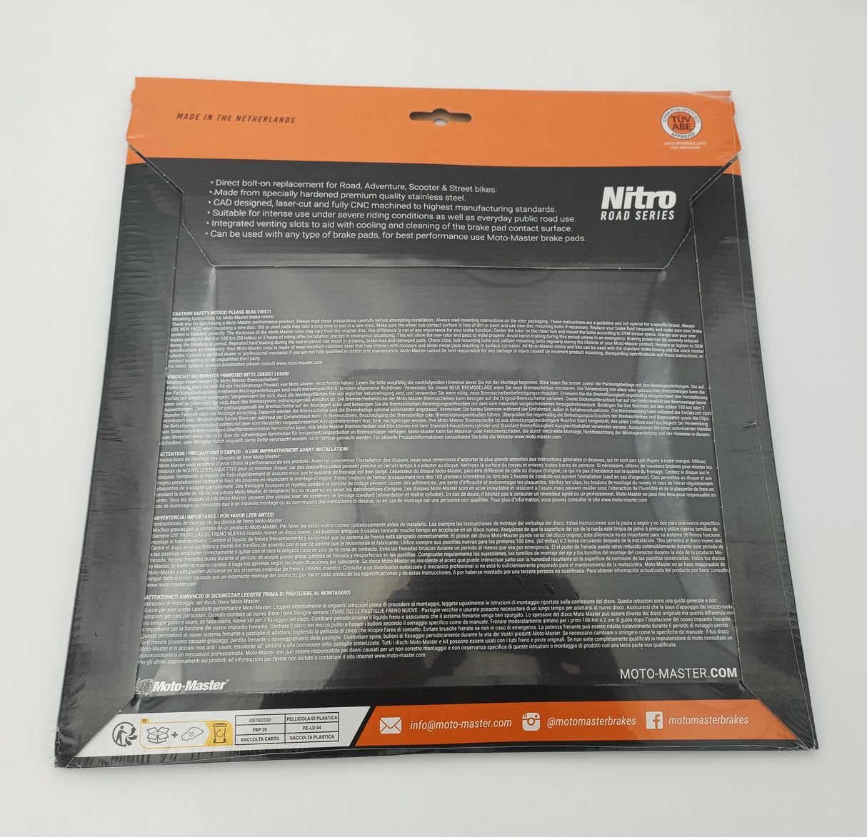 DISQUE DE FREIN AVANT WAVE INOX MOTO-MASTER SÉRIE NITRO HONDA CBR600F-CBR900RR-GL1800 GOLDWING-GL1800 GOLDWING F6B-VFR800-VFR800X CROSSRUNNER-XL1000V VARADÉRO / RM113244