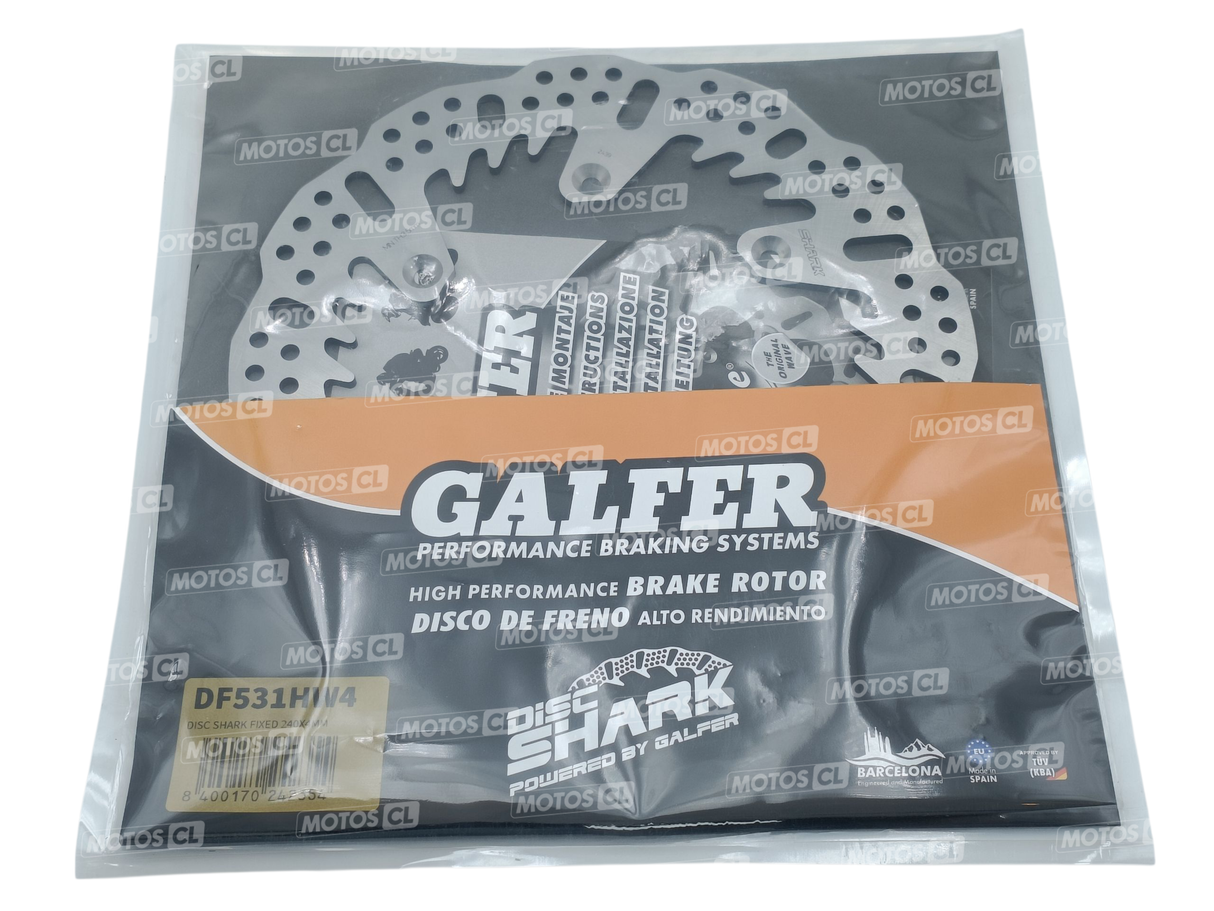 DISQUE DE FREIN ARRIÈRE GALFER SHARK Ø240MM FIXE 125YZ-250YZ-250YZF-450YZF 2022 À 2025 YAMAHA / RGDF531HW4