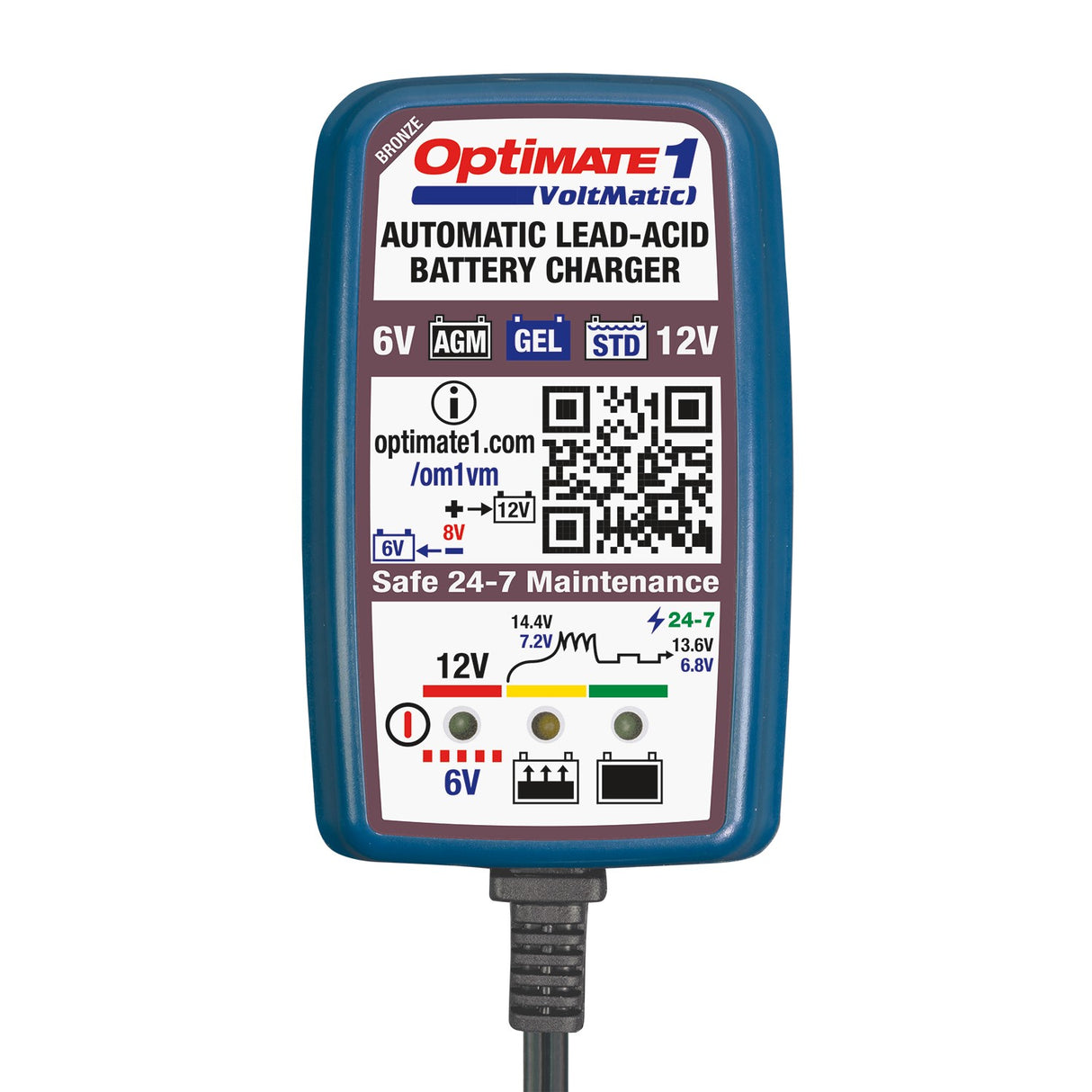 CHARGEUR OPTIMATE 1 GLOBAL VOLTMATIC 6V-12V 0.6A 2-28AH / ROTM400A