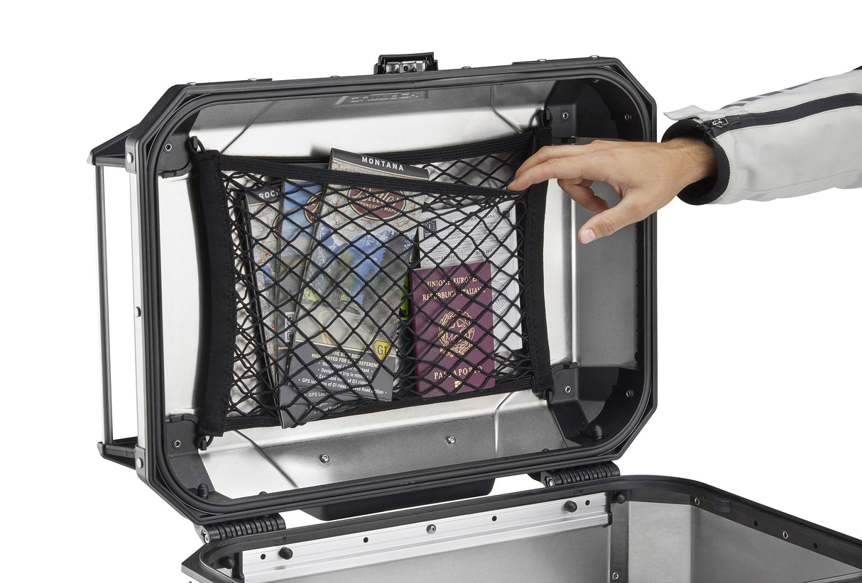 FILET ÉLASTIQUE INTÉRIEUR AVEC POCHE À FIXER SOUS LE COUVERCLE POUR TOP CASE ALU GIVI TREKKER OUTBACK EVO 58 / RGE242