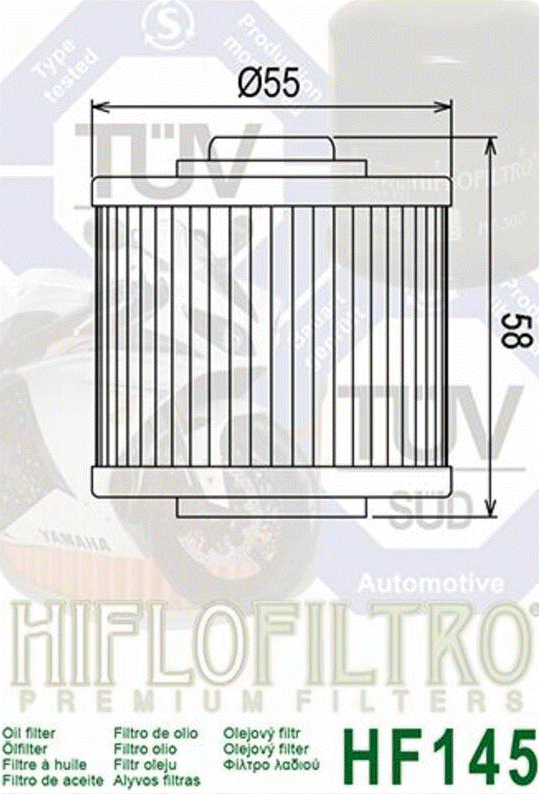 FILTRE À HUILE HIFLOFILTRO HF145 YAMAHA / RHHF145