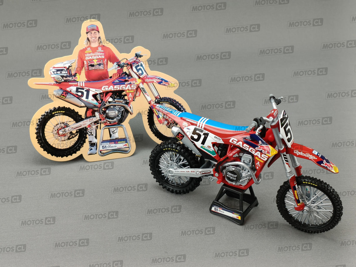 MINIATURE MOTOCROSS GASGAS MC450F N°51 JUSTIN BARCIA 1/12ÈME / RN085-58303