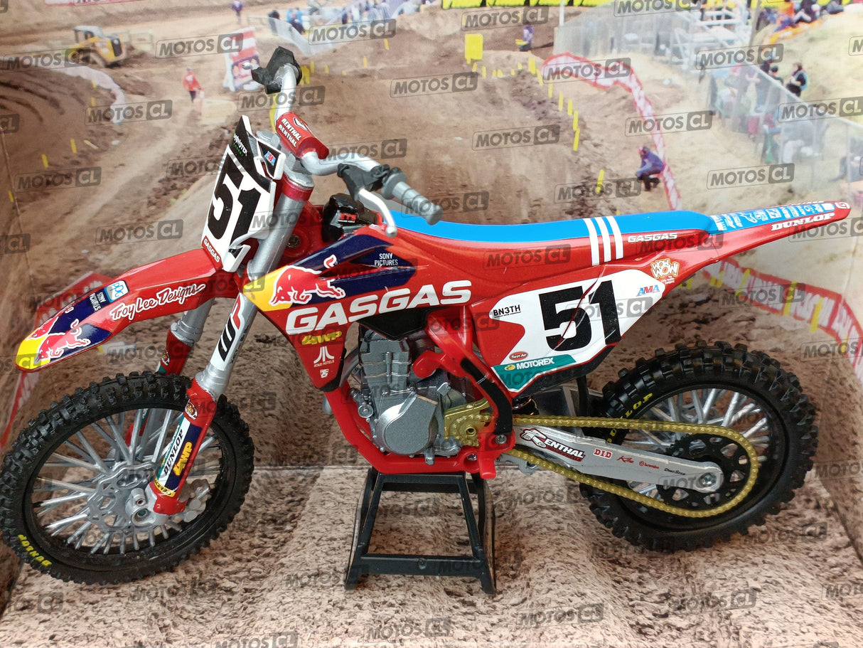 MINIATURE MOTOCROSS GASGAS MC450F N°51 JUSTIN BARCIA 1/12ÈME / RN085-58303