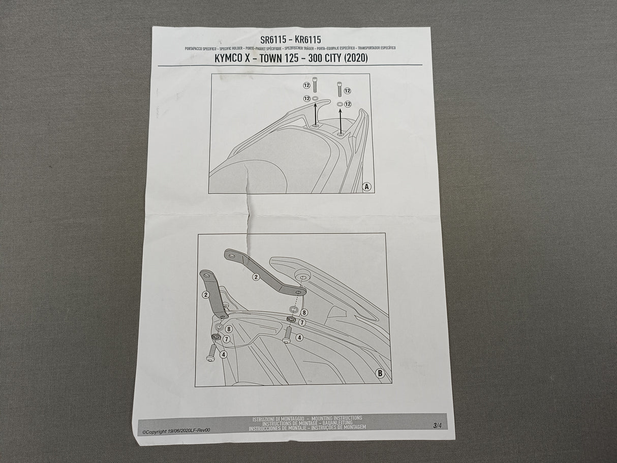 SUPPORT TOP CASE KYMCO X-TOWN 125-300 CITY 2020-2022 GIVI / RGSR6115